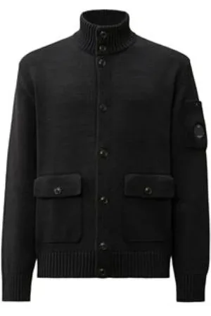 C.P. Company Strik, Herre, Sort, XL, Uld, Stilfuld Jakkekollektion