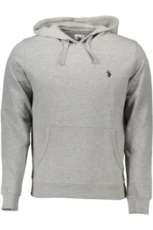 U.S. Polo Assn. Sweathshirts & Hoodies, Herre, Grå, XL, Bomuld, Gr Httetrje i Bomuld