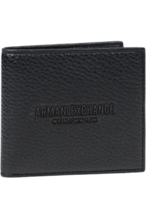 Armani Exchange Tilbehør, Herre, Sort, ONE SIZE, Læder, Sort læderpung med indvendige lommer