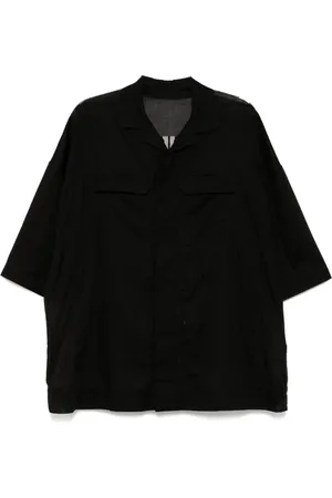 Rick Owens Skjorte, Herre, Sort, 3XL, Bomuld, Sort Magnum Tommy Skjorte, Halvtransparent Design