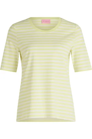 Betty Barclay Top, Dame, Grøn, 2XL, Uld, Stribet Basic T-shirt Trendy Stil