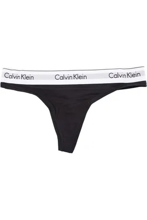 Calvin Klein Undertøj, Dame, Sort, L, Bomuld, Sort Print Thong Undertøj