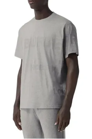 Burberry Top, Herre, Grå, S, Bomuld, Horseferry Oversize Grå T-Shirt
