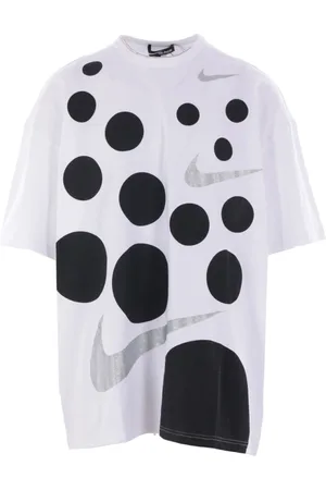 Comme des Garçons Top, Herre, Hvid, M, Bomuld, Hvid Oversize T-shirt med Polkaprikker