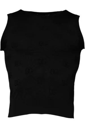 Dolce & Gabbana Strik, Herre, Sort, 3XS, Sort Silkeærme Strik Top
