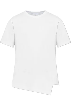 Comme des Garçons Top, Herre, Hvid, S, Bomuld, T-shirt med asymmetrisk kant