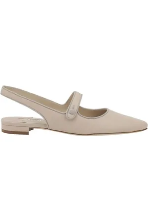 Manolo Blahnik Sko, Dame, , 36 EU, Læder, Læderballerinaer med forlænget tå