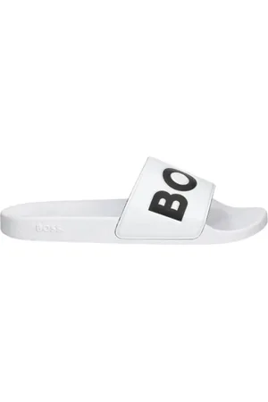 HUGO BOSS Sko, Herre, Hvid, 41 EU, Uld, Trykte PVC Tøfler til Mænd