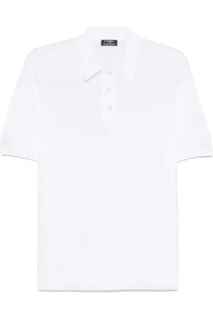 BARBA Top, Herre, Hvid, 2XL, Bomuld, Hvid Bomuldspolo med Logo