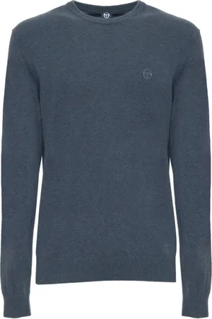 Sergio Tacchini Strik, Herre, Blå, M, Uld, Uldtrøje med ribkanter og synligt logo