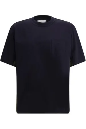 SACAI Top, Herre, Blå, M, Bomuld, Moderne Bomuldst-shirt med Lommer