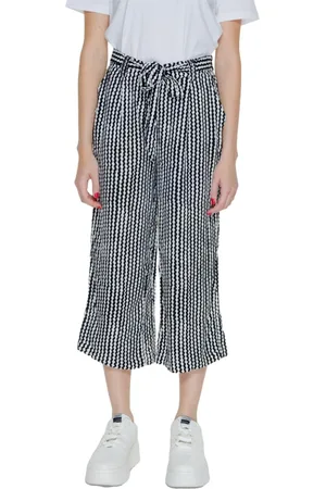 ONLY Bukser, Dame, Sort, XL, Geometrisk Mønster Culottes Afslappet Pasform