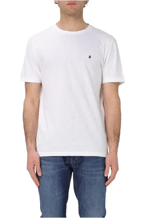 Dondup Top, Herre, Hvid, XL, Bomuld, Flamme Bomuld Logo T-shirt
