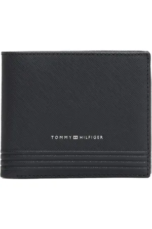 Tommy Hilfiger Tilbehør, Herre, Blå, ONE SIZE, Læder, Blåt Læder Pung Kortholder