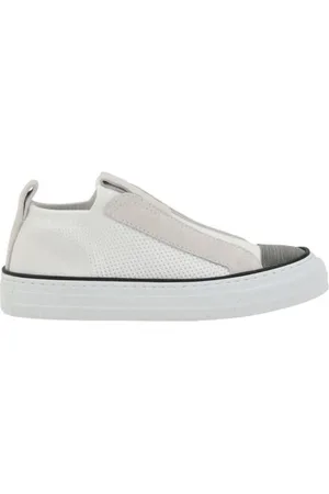 Brunello Cucinelli Sko, Dame, Hvid, 37 EU, Mesh Panel Sneakers Elegant Comfort