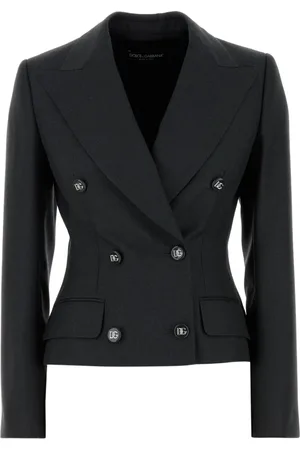 Dolce & Gabbana Jakke, Dame, Grå, S, Uld, Stilfulde Blazere og Veste Jakke
