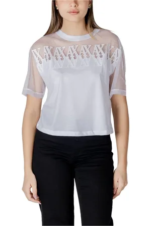 Armani Exchange Bluser & Skjorter, Dame, Hvid, XS, Bomuld, Hvid Bomulds T-shirt til Kvinder