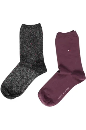 Tommy Hilfiger Undertøj, Dame, Flerfarvet, S, Bomuld, Glitter Dot Crew Socks