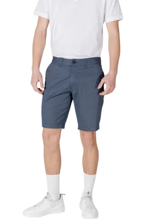 Armani Exchange Shorts, Herre, Blå, W36, Bomuld, Blå Bomuldsblandings Shorts med Lommer