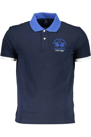 La Martina Top, Herre, Blå, XL, Uld, Stilfuldt Polo Shirt med Kontrastdetaljer