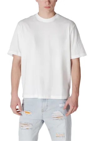 Armani Exchange Top, Herre, Hvid, M, Bomuld, Hvid Bomulds T-Shirt Kort Ærme