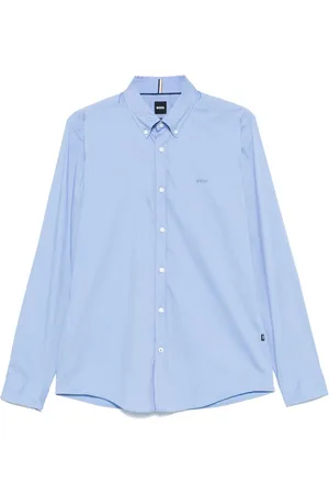 HUGO BOSS Skjorte, Herre, Blå, L, Bomuld, Slim Fit Button Down Skjorte