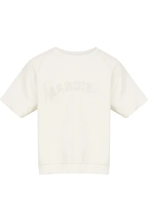 Maison Margiela Top, Herre, Hvid, L, Bomuld, Hvid Bomuld Logo Broderet Sweatshirt