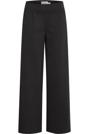 Ichi Bukser, Dame, Sort, S, Polyester, Sorte Wide Leg Bukser