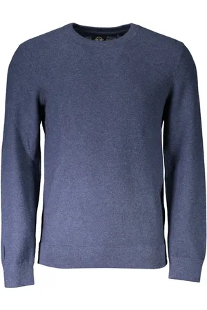 Dockers Strik, Herre, Blå, S, Uld, Blå Herre Sweater Rund Hals Logo