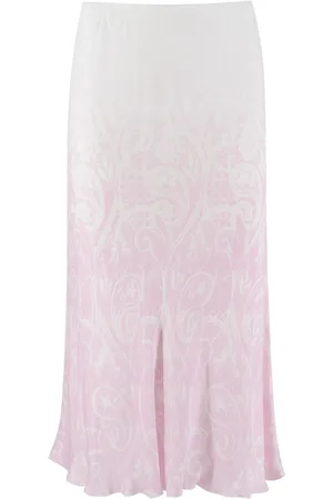 ERMANNO SCERVINO Kjole, Dame, Lyserød, S, Logo Stof Feminin Silhuet Nederdel