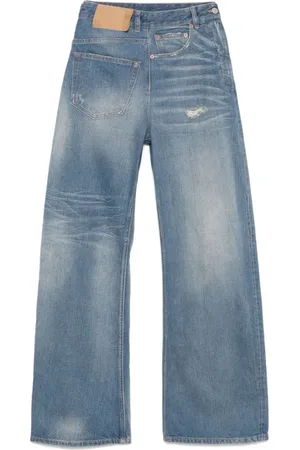 Maison Margiela Jeans, Dame, Blå, W27, Indigo Blå Jeans Med Sidelukning