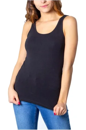 ONLY Top, Dame, Sort, L, Bomuld, Sort Bomuld Tank Top med Stropper