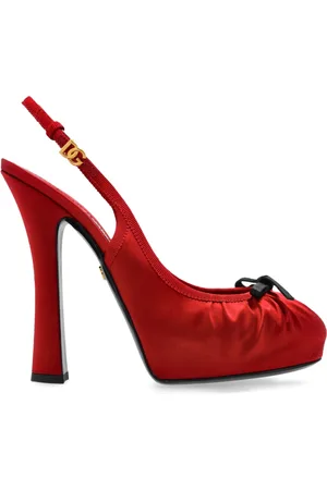 Dolce & Gabbana Sko, Dame, Rød, 36 EU, Satin, Satin platform sko