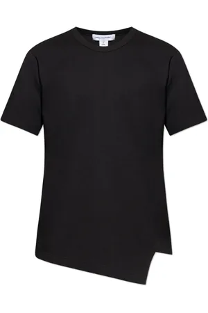 Comme des Garçons Top, Herre, Sort, S, Bomuld, T-shirt med asymmetrisk kant