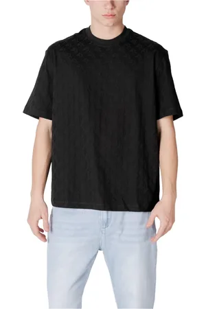 Armani Exchange Top, Herre, Sort, XS, Bomuld, Sort Bomulds T-shirt med Rund Hals