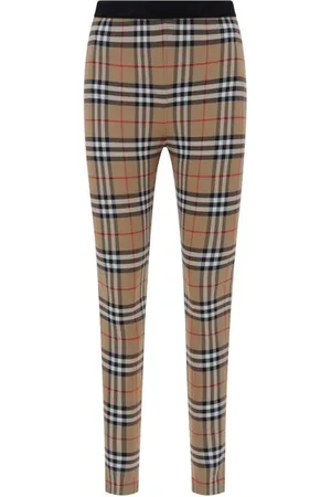 Burberry Bukser, Dame, , S, Tjekmønster Slim Fit Leggings med Elastisk Taljebånd