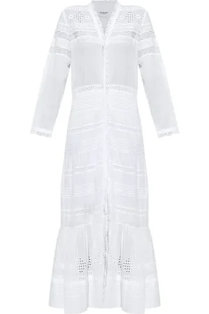Isabel Marant Kjole, Dame, Hvid, S, Bomuld, Hvid Bomuld Voile Lang Kjole
