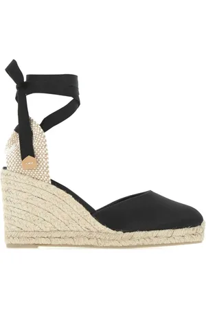Castaner Sko, Dame, Sort, 35 EU, Sort Canvas Kilehæle Pumps