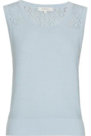 Marie Méro Top, Dame, Blå, 4XL, Blå Hæklet Top Sæt