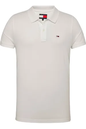 Tommy Hilfiger Top, Herre, Hvid, XL, Bomuld, Broderet logo polo shirt