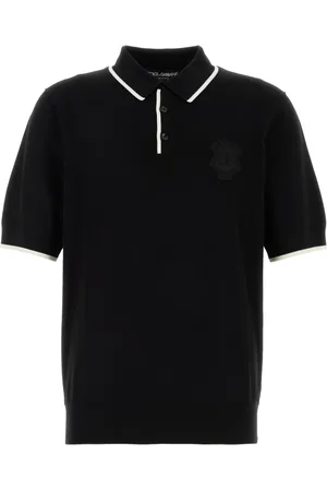 Dolce & Gabbana Top, Herre, Sort, L, Bomuld, Strikket Polo Sweater