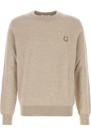 Maison Kitsuné Strik, Herre, , M, Uld, Cappuccino Uld Sweater