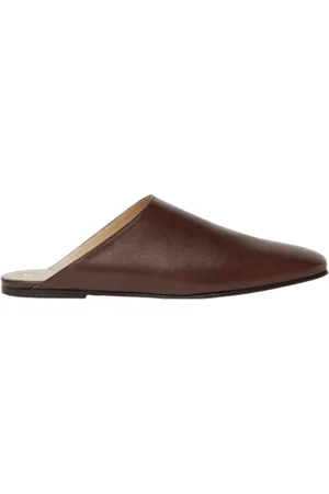 Loro Piana Sko, Dame, Brun, 38 EU, Læder, Brun læder flad mule sko