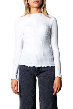 ONLY Strik, Dame, Hvid, L, Polyester, Polyester Turtleneck Pullover Efterår/Vinter Kollektion