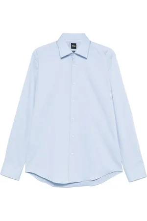 HUGO BOSS Skjorte, Herre, Blå, 3XL, Bomuld, Stræk skjorte med designerkode