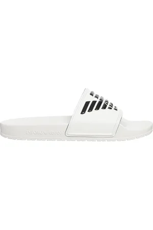 Emporio Armani Sko, Herre, Hvid, 36 EU, Printede Slide Sandaler til Kvinder