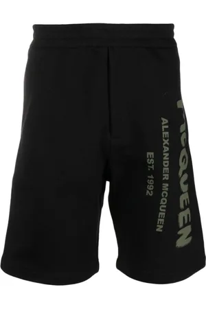 Alexander McQueen Shorts, Herre, Sort, M, Uld, Sorte Shorts med Logo Print