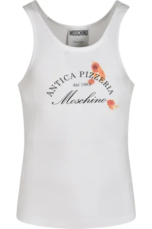 Moschino Top, Herre, Hvid, M, Uld, Stilfulde T-shirts og Polos
