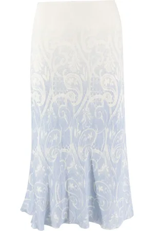 ERMANNO SCERVINO Nederdel, Dame, Blå, S, Logo Stof Feminin Silhuet Nederdel