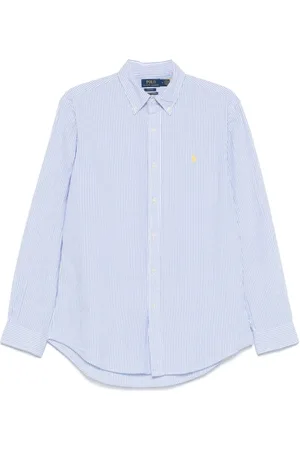 Ralph Lauren Skjorte, Herre, Blå, L, Uld, Stilfulde Skjorter Kollektion